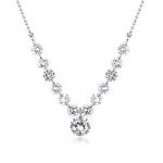 Silver Tone Elegant Dazzled Zircon Crystal 18 inch with Extension Necklace.JPG